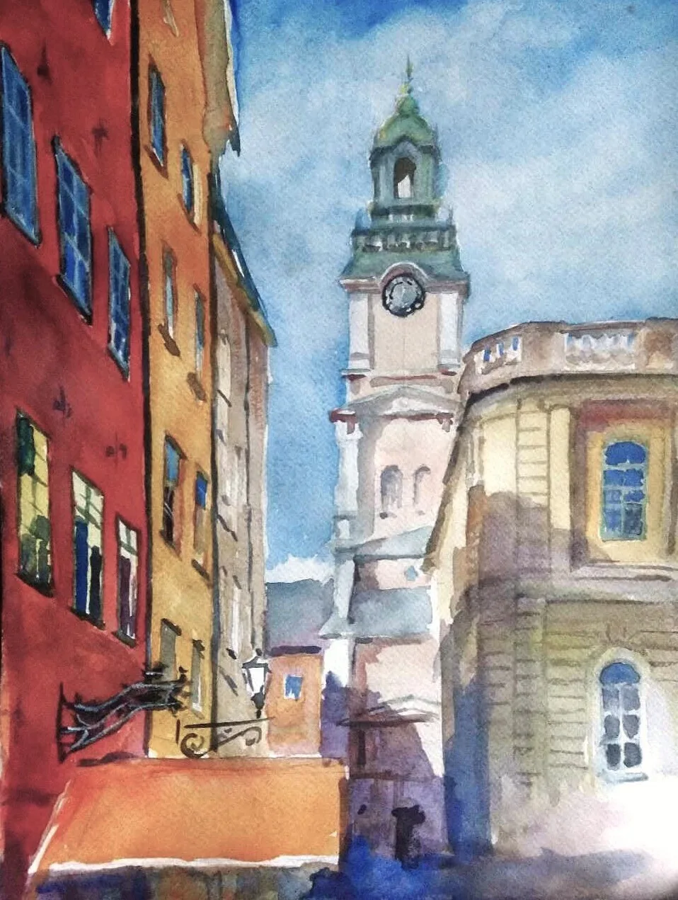 Akvarell Storkyrkan 1 av Dimitri Zukov