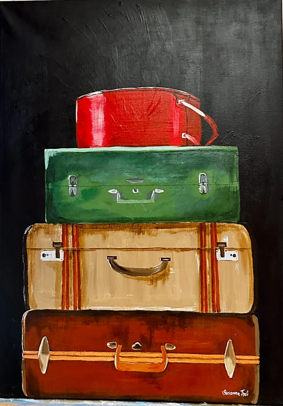 Akrylmålning Resa retro av Susanne Thell