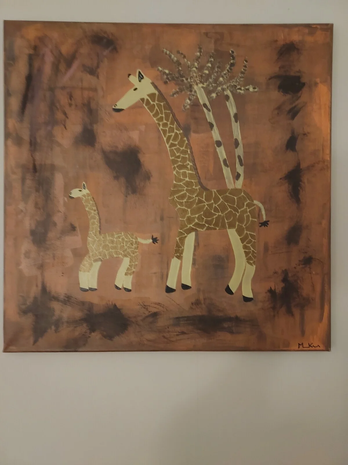 Akrylmålning Familjepromenad av Marie Kalldin