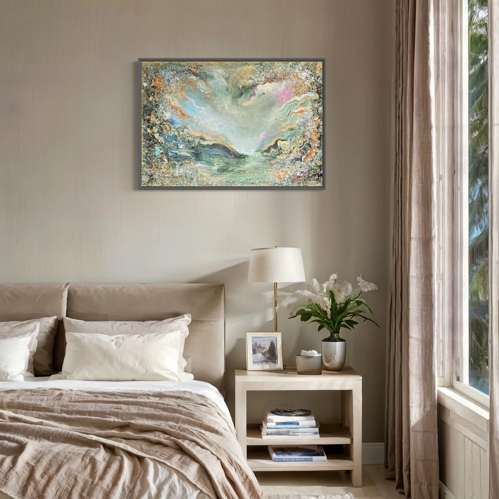 Heavens Dreamscape | Grön abstrakt tavla av Artbymiss.j