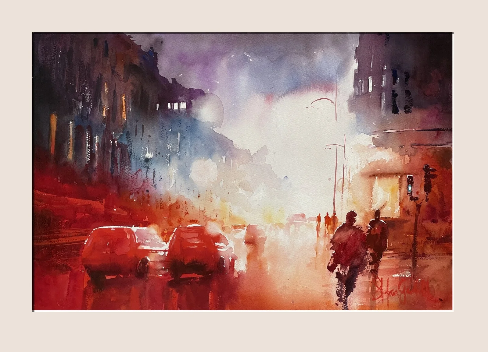 Akvarell Vasagatan av Stefan Gadnell