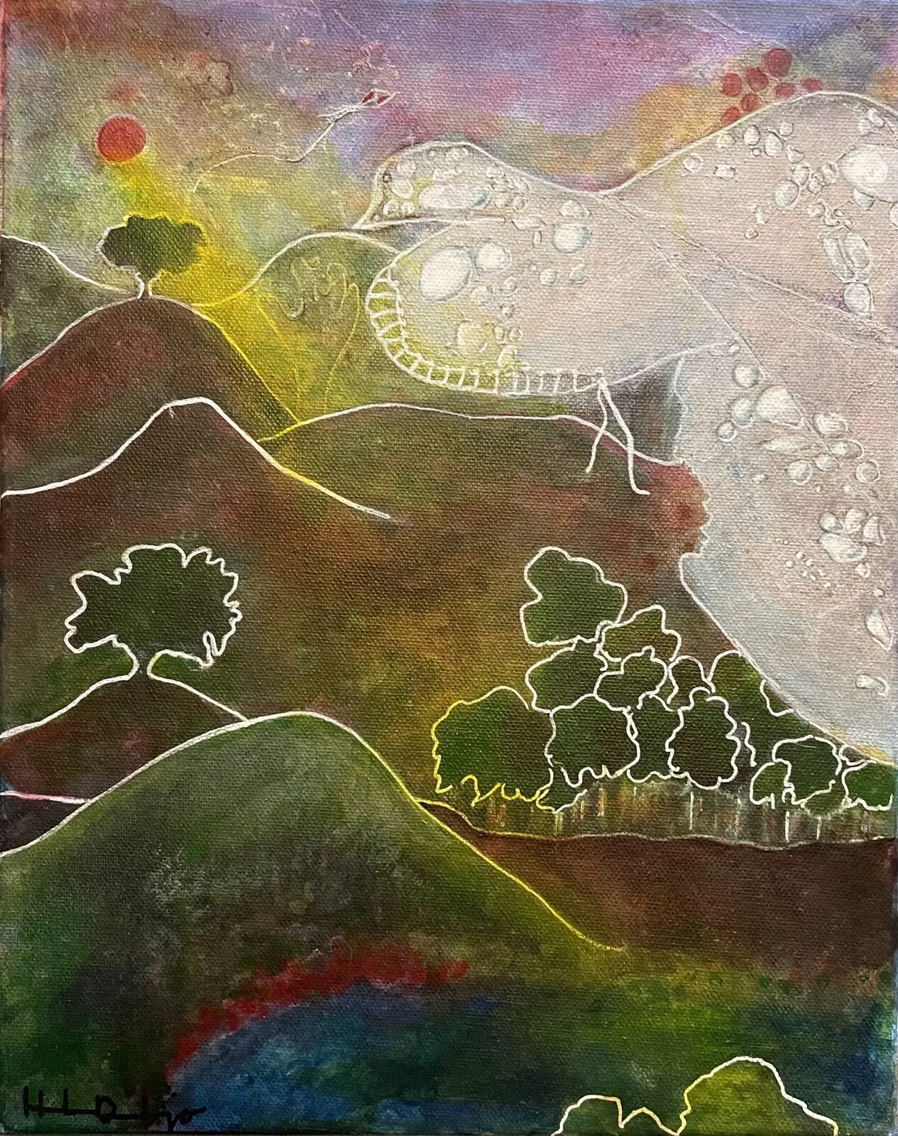 Akrylmålning I am alive av Helene Dahlsjö