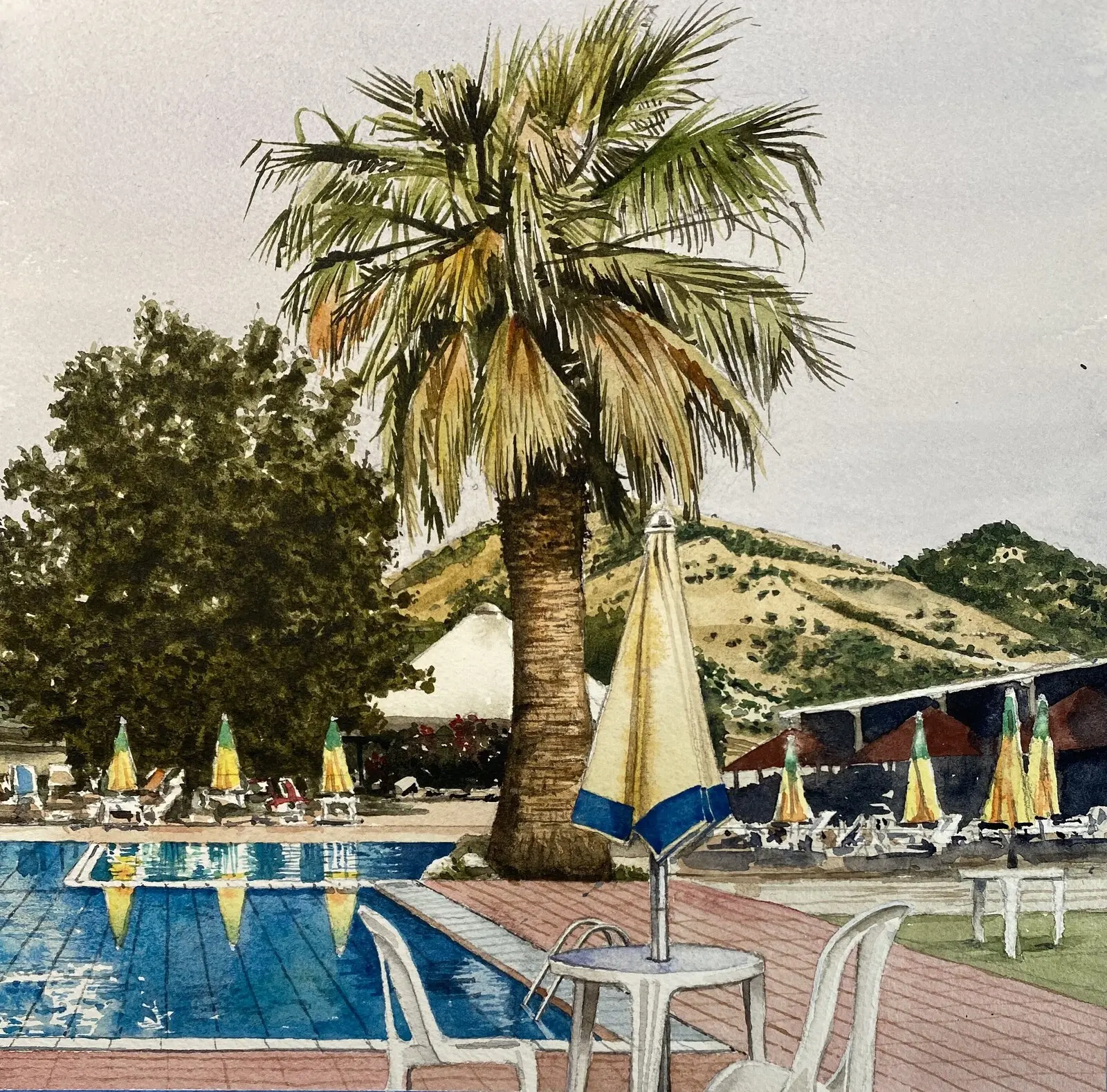 Akvarell Giulianello, Italy av Jesper Hörberg