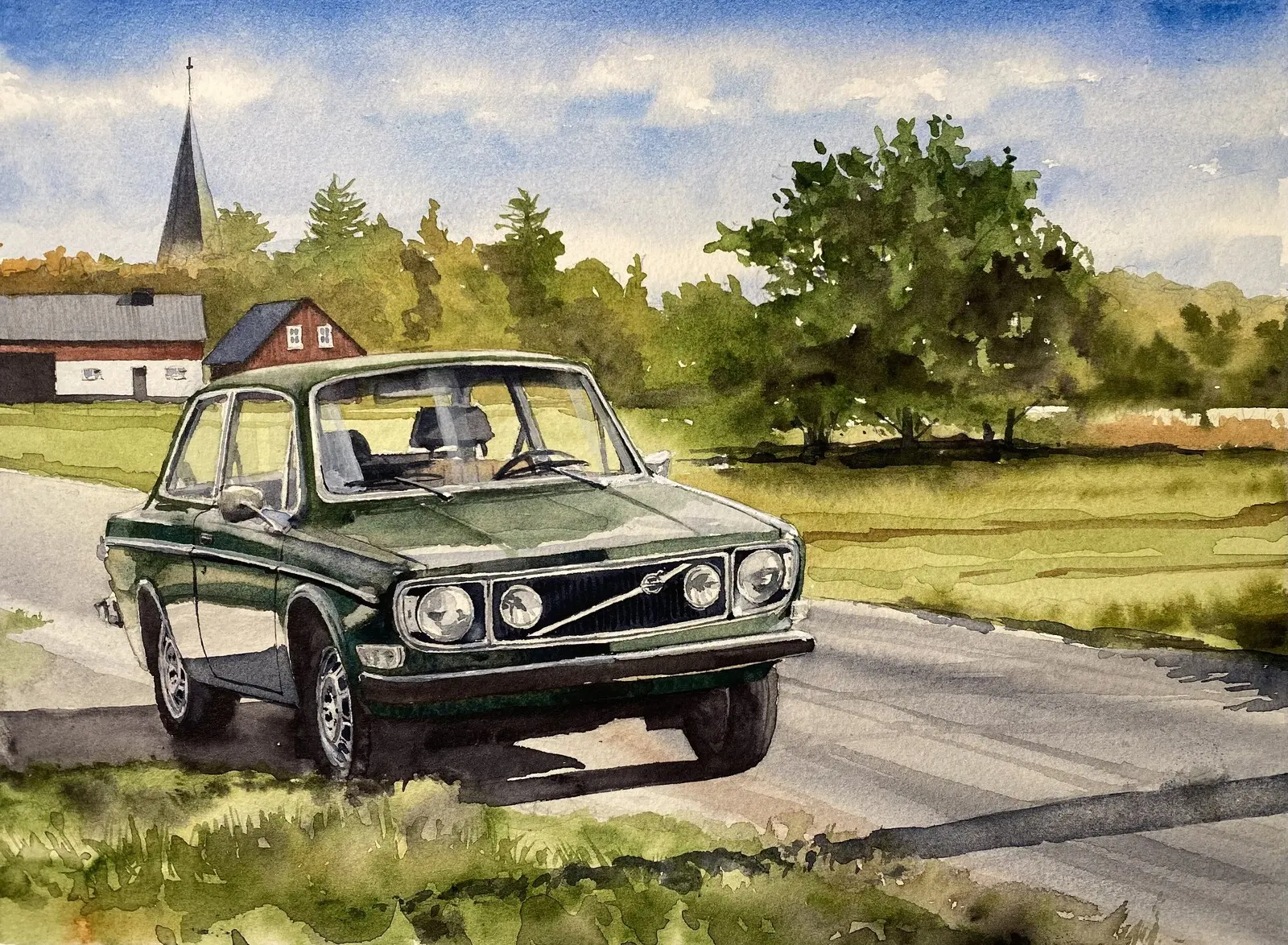 Akvarell Hogrän, Gotland, Sweden av Jesper Hörberg