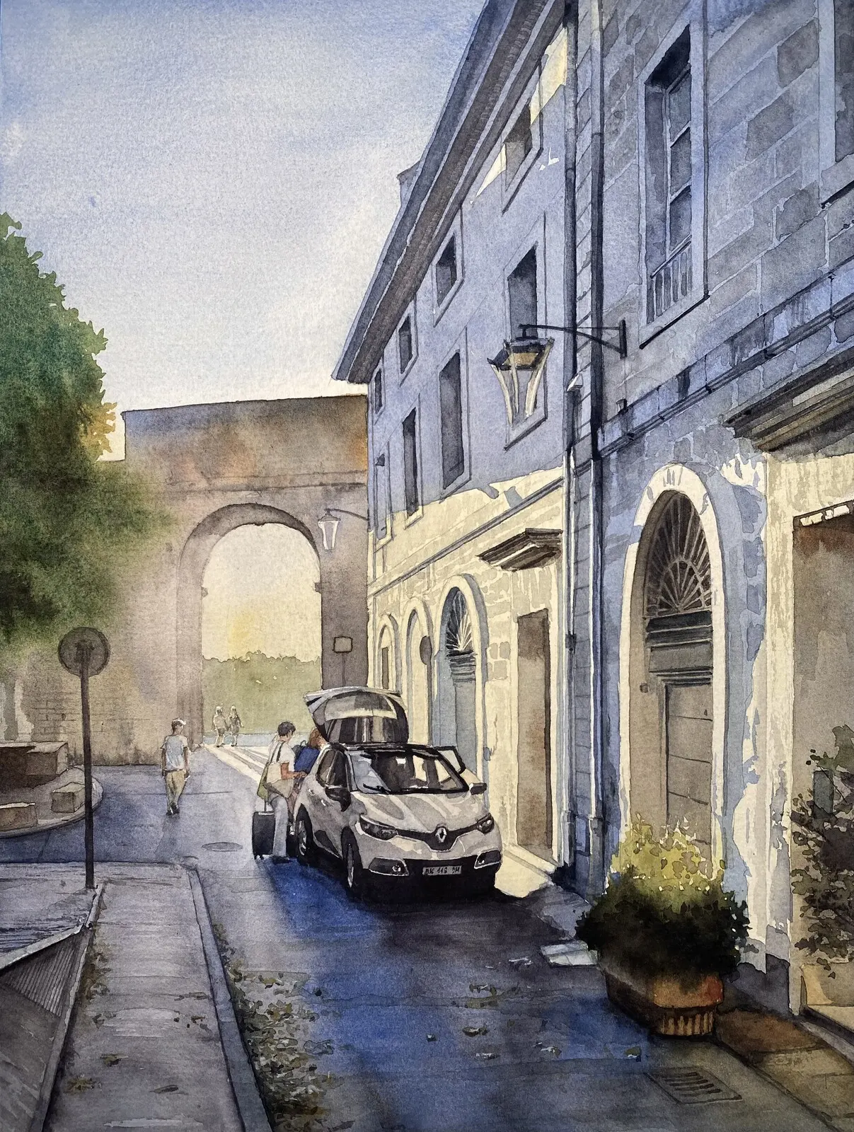 Akvarell Avignon, France av Jesper Hörberg