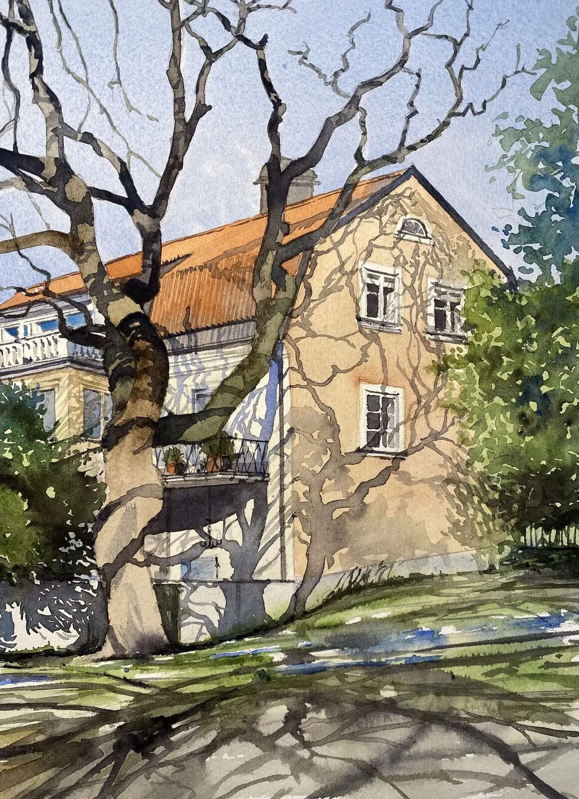 Akvarell Visby, Gotland, Sweden av Jesper Hörberg