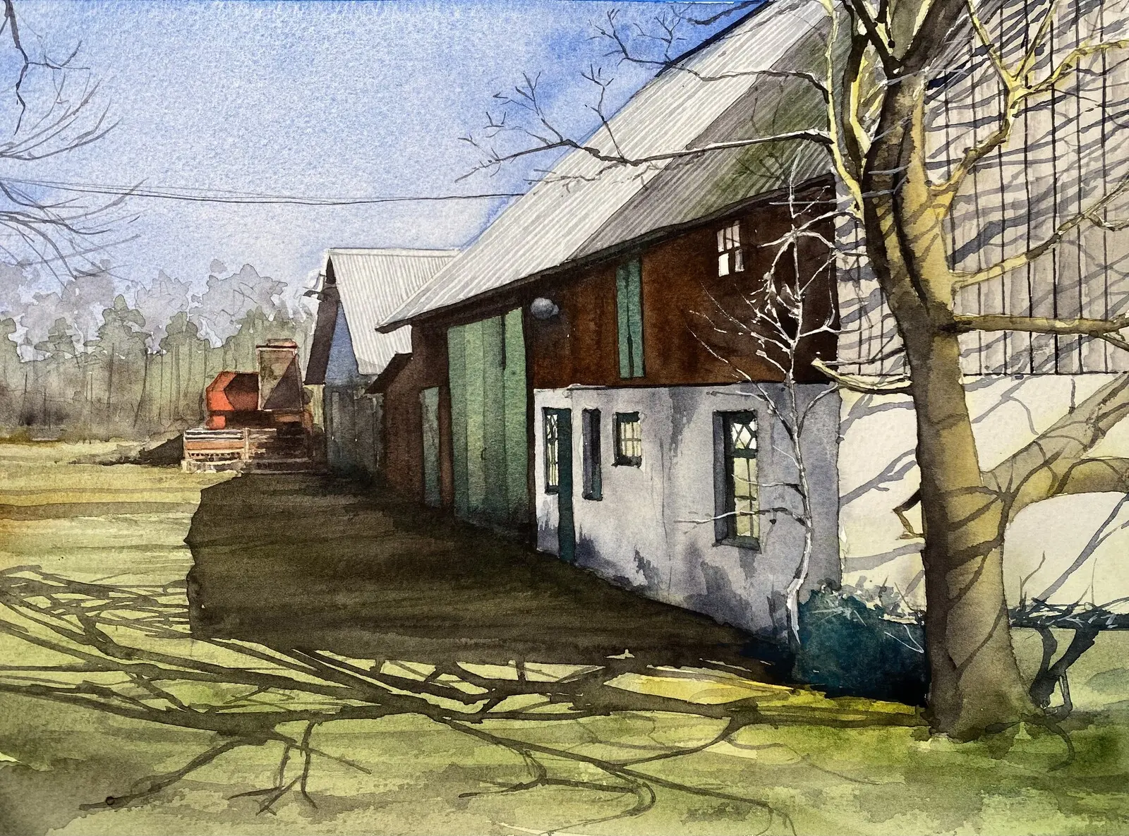 Akvarell Mästerby, Gotland, Sweden av Jesper Hörberg