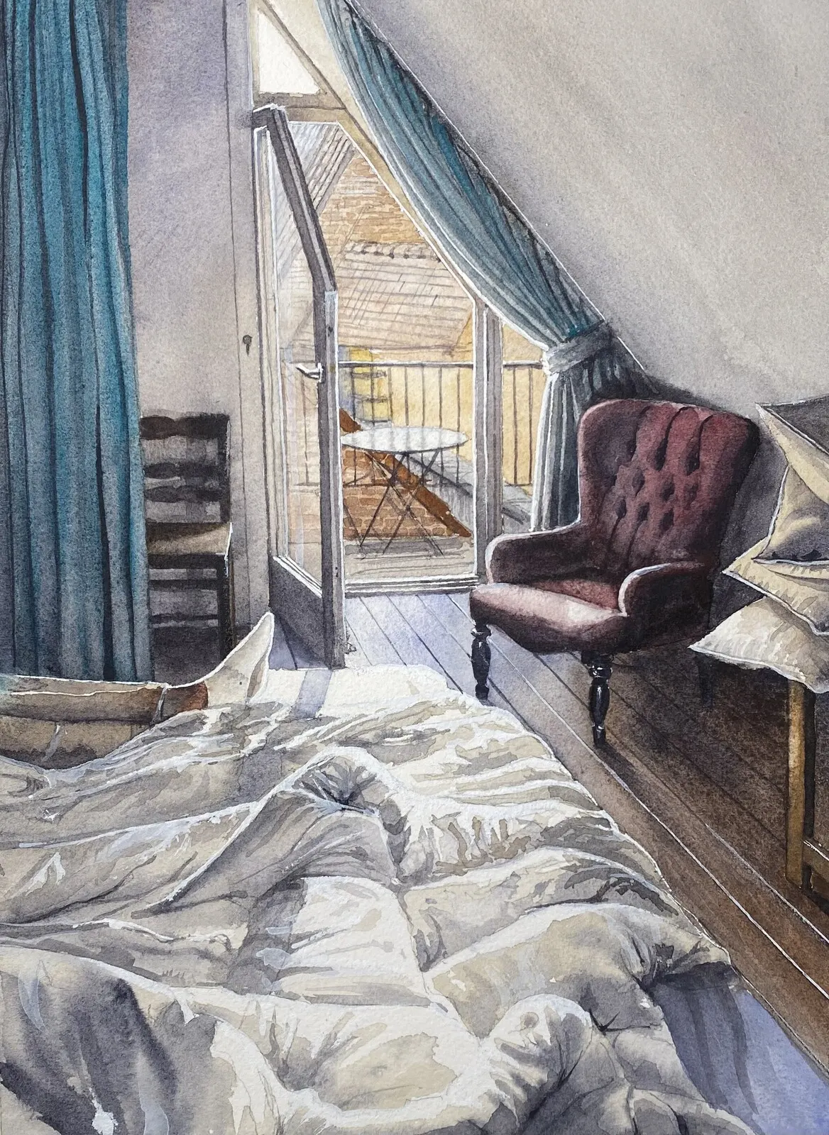 Akvarell Bruges, Belgium av Jesper Hörberg