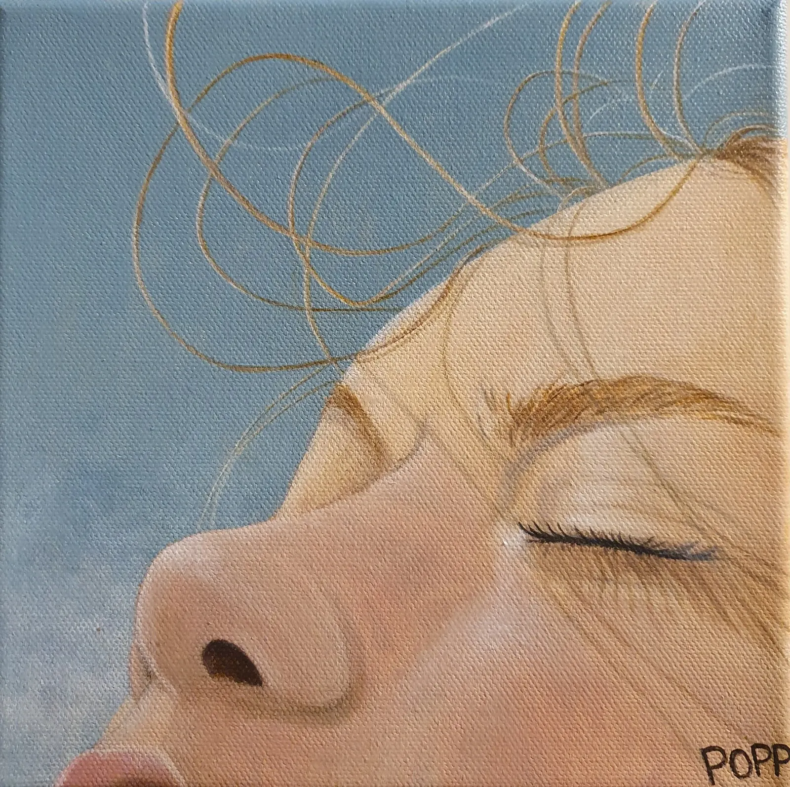 Akrylmålning Sun av Åsa Popp