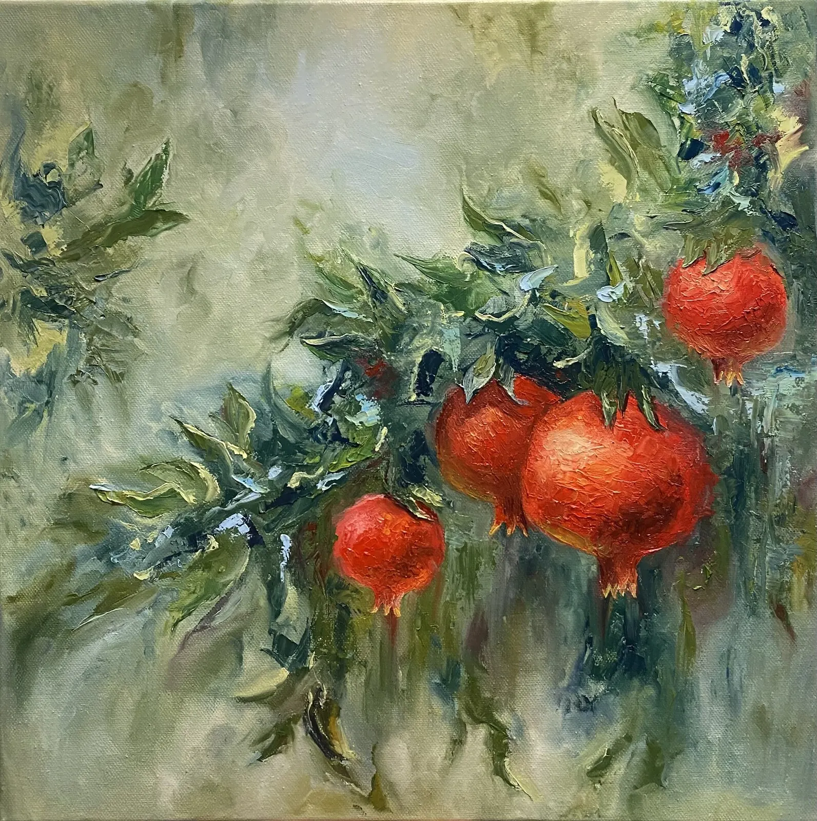 Oljemålning Granatäpple bukett av Elvira Safarova