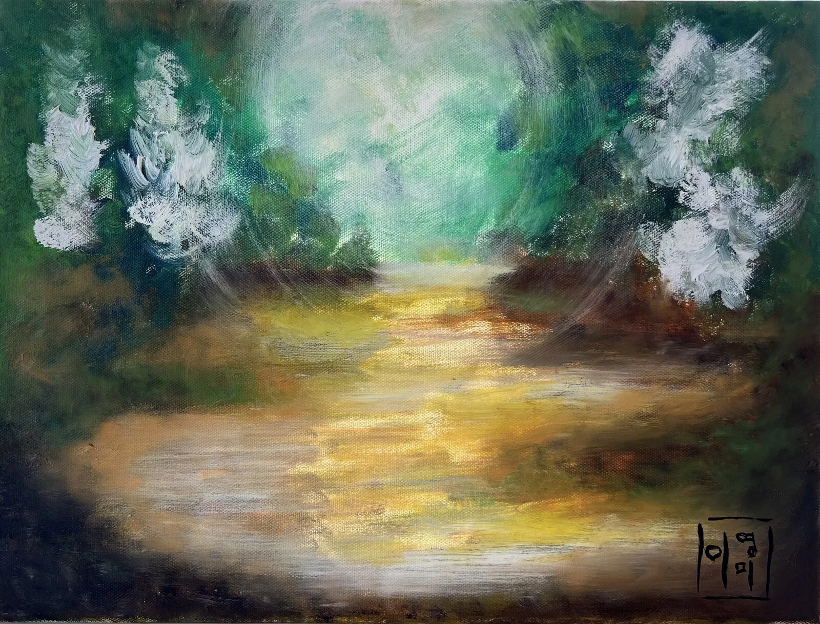 Oljemålning Moments of Memories av Youngan Lee