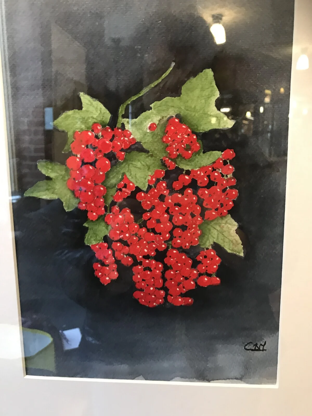 Akvarell Vinbär av Britt-Marie Carlsson