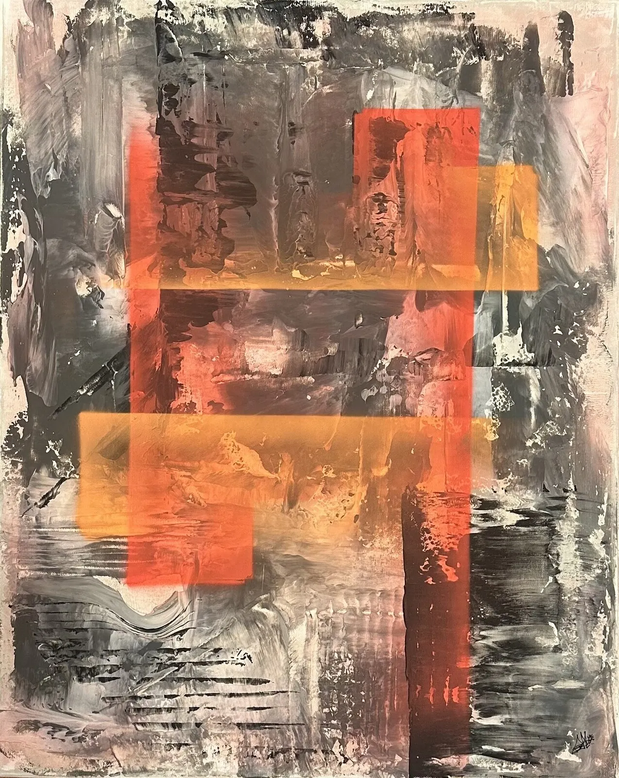 Akrylmålning ABSTRACT RED av SOFDFORTY