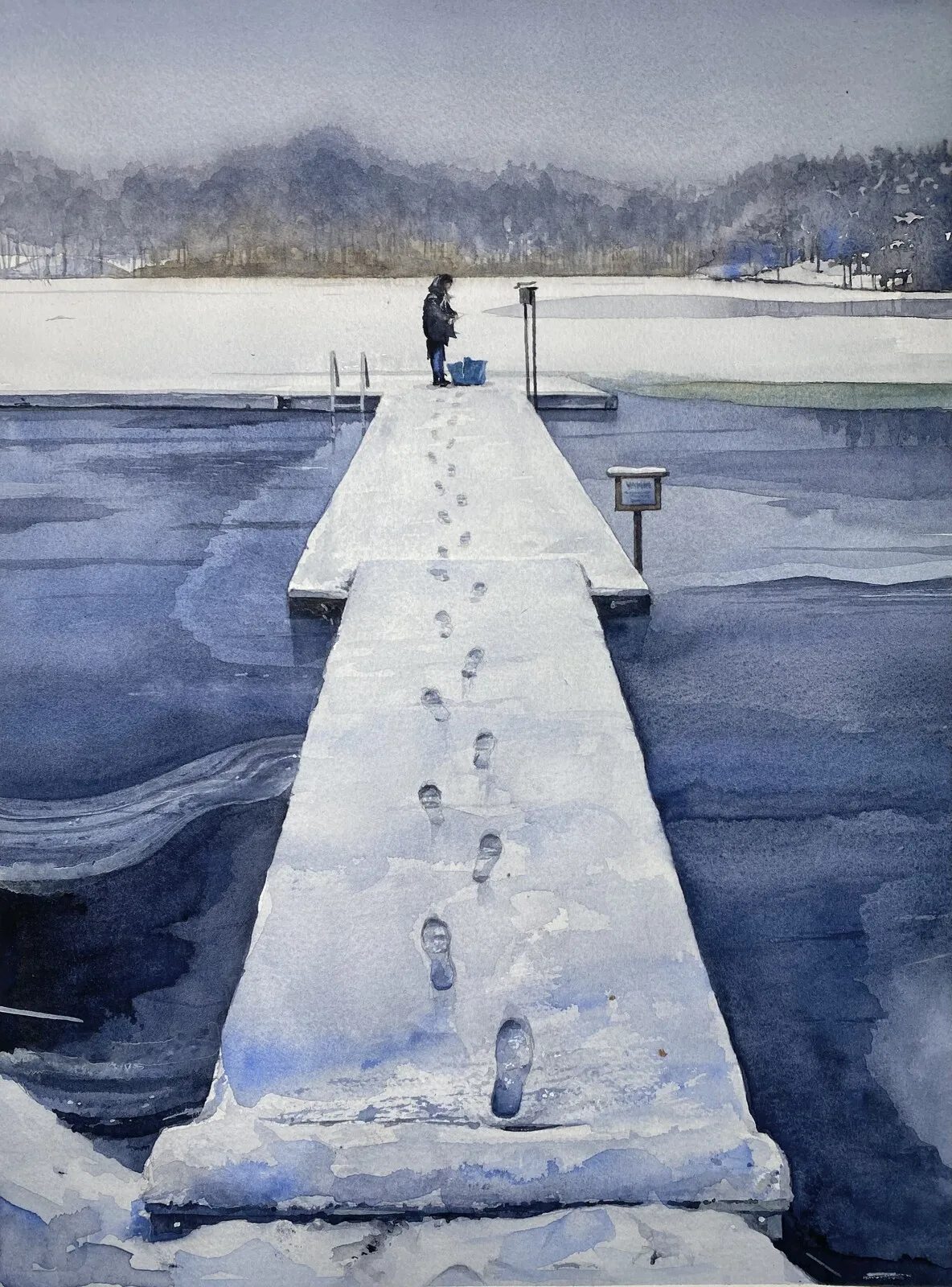 Akvarell Källtorpssjön, Sweden av Jesper Hörberg