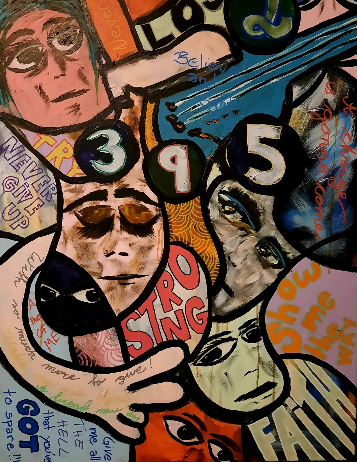 Akrylmålning Nr 376, Waiting for the future (II) av Fredrik Bülow