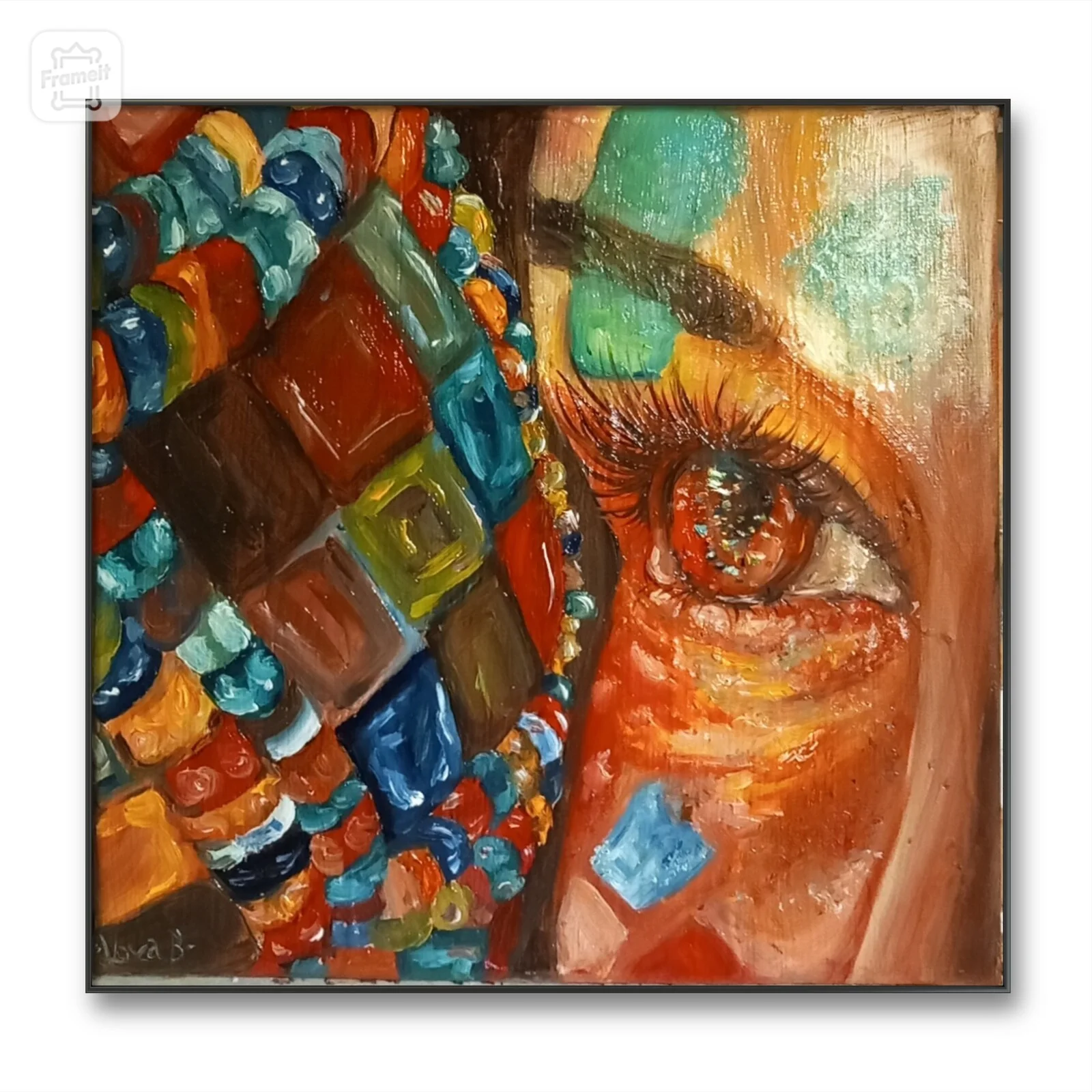 Oljemålning Mosaiklampa av Nova Blomberg