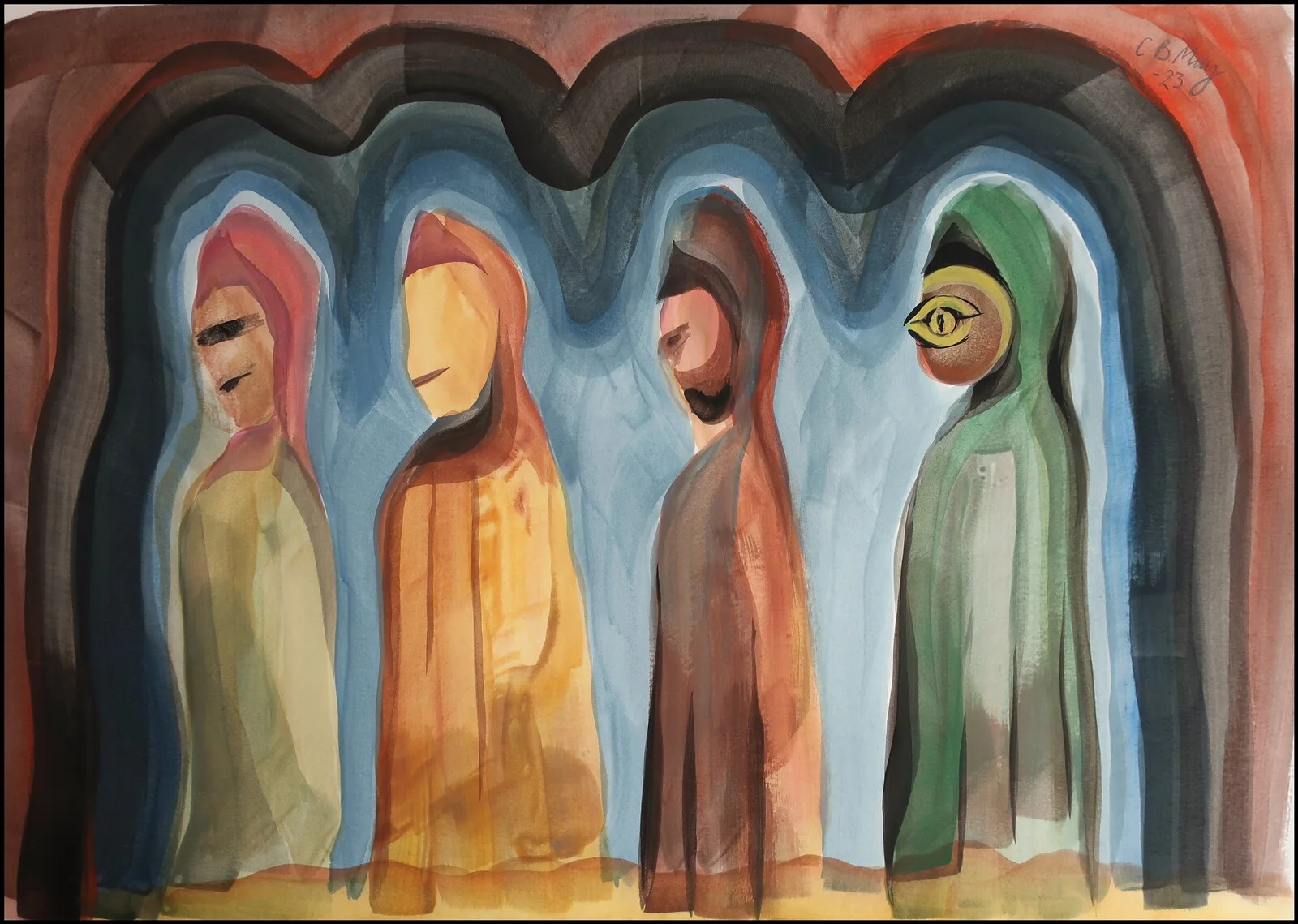 Four Individuals av Charles Benjamin May