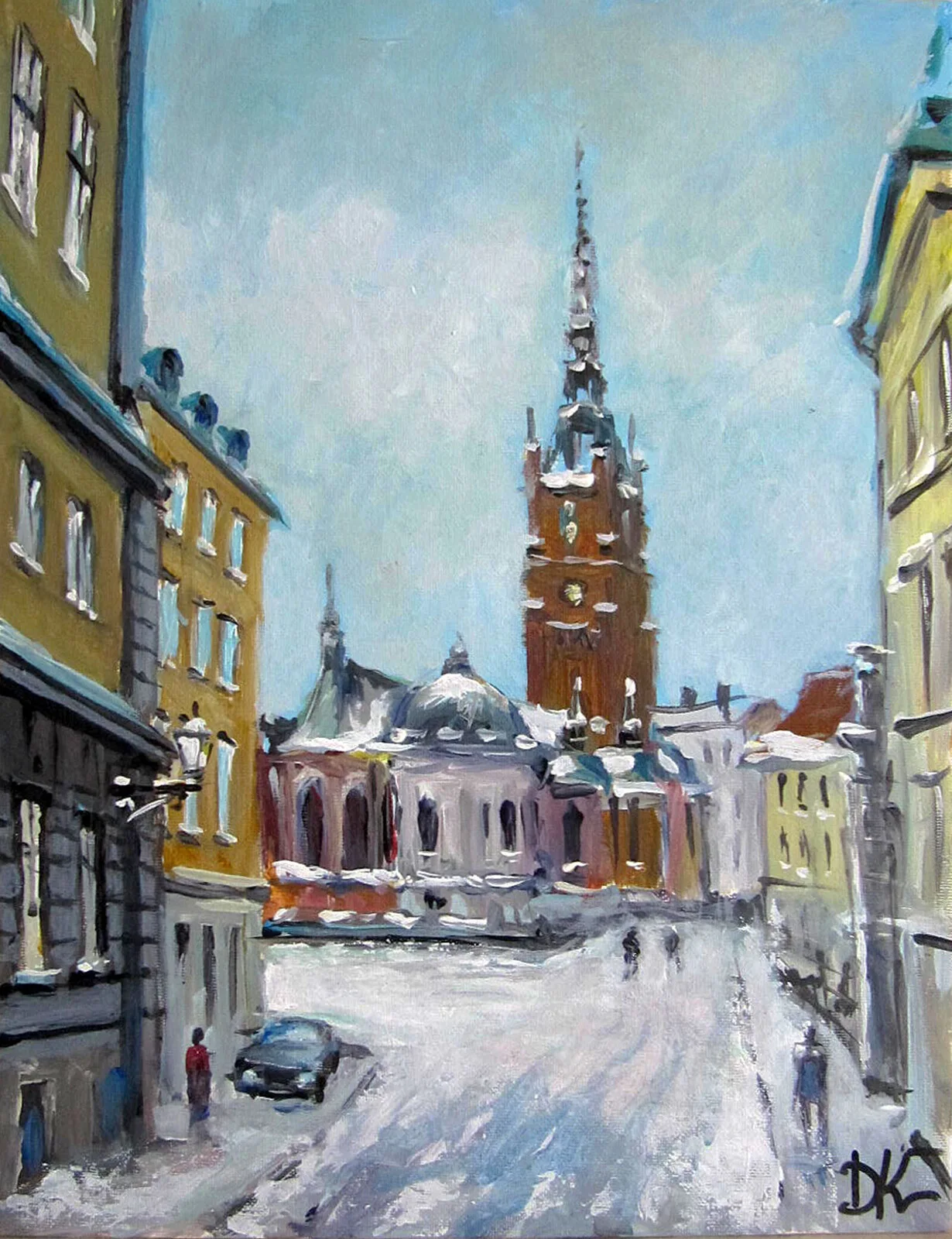Akrylmålning Riddarholm av Dimitri Zukov