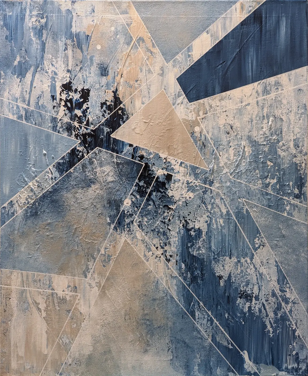 Akrylmålning Nya funderingar 4, ramad av Tutta Domenstam