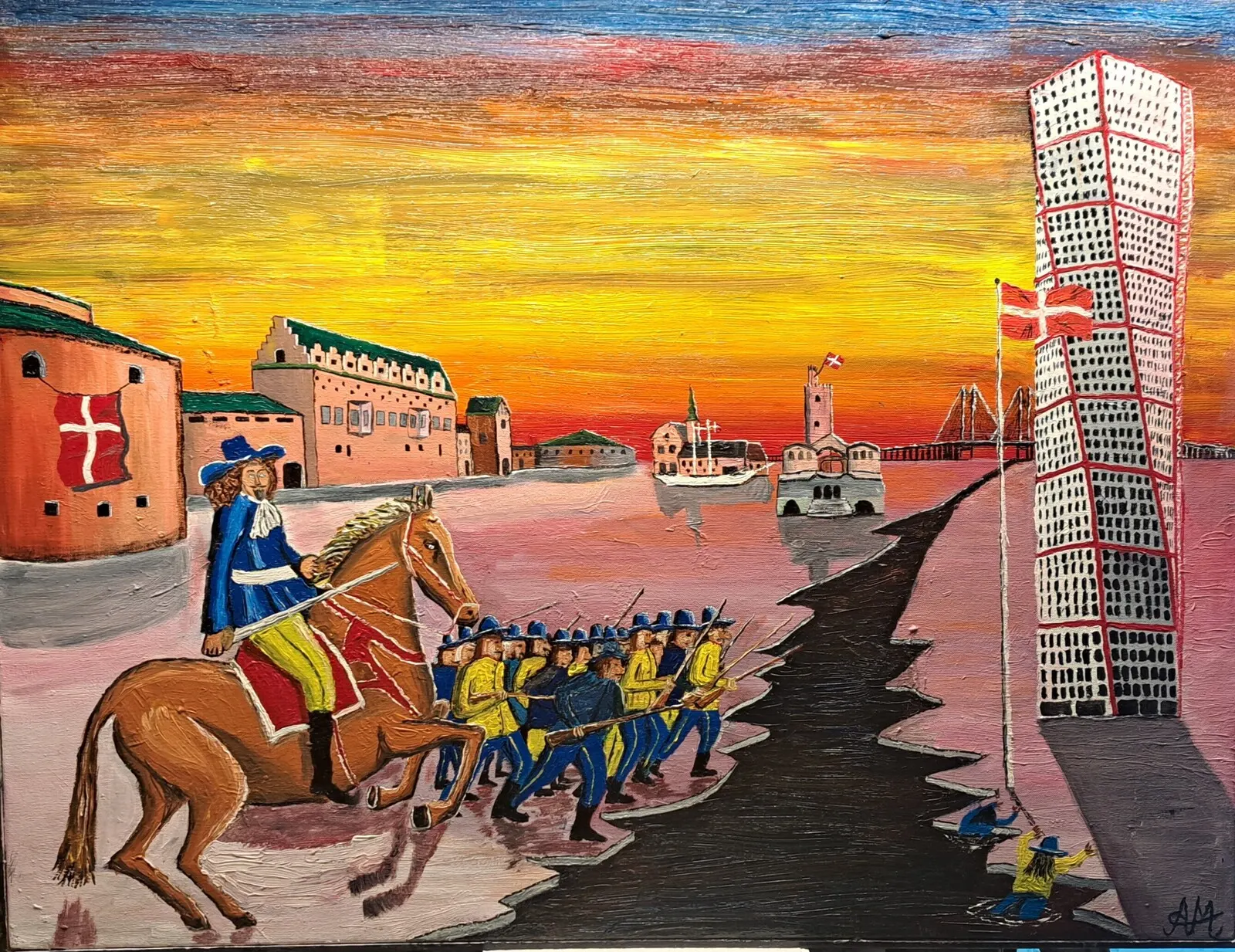 Oljemålning Om isen brustit av Anders Magnusson