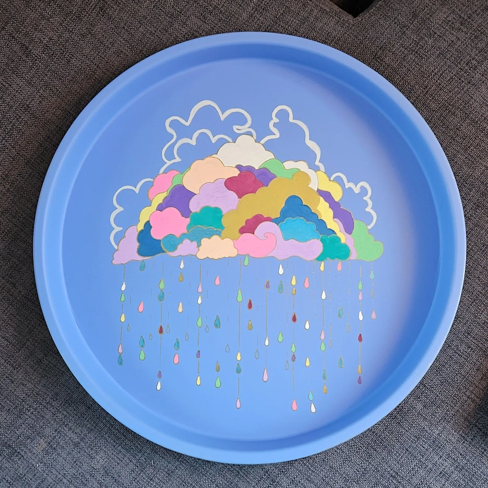 Akrylmålning Lyckoregn av Eva Eklund