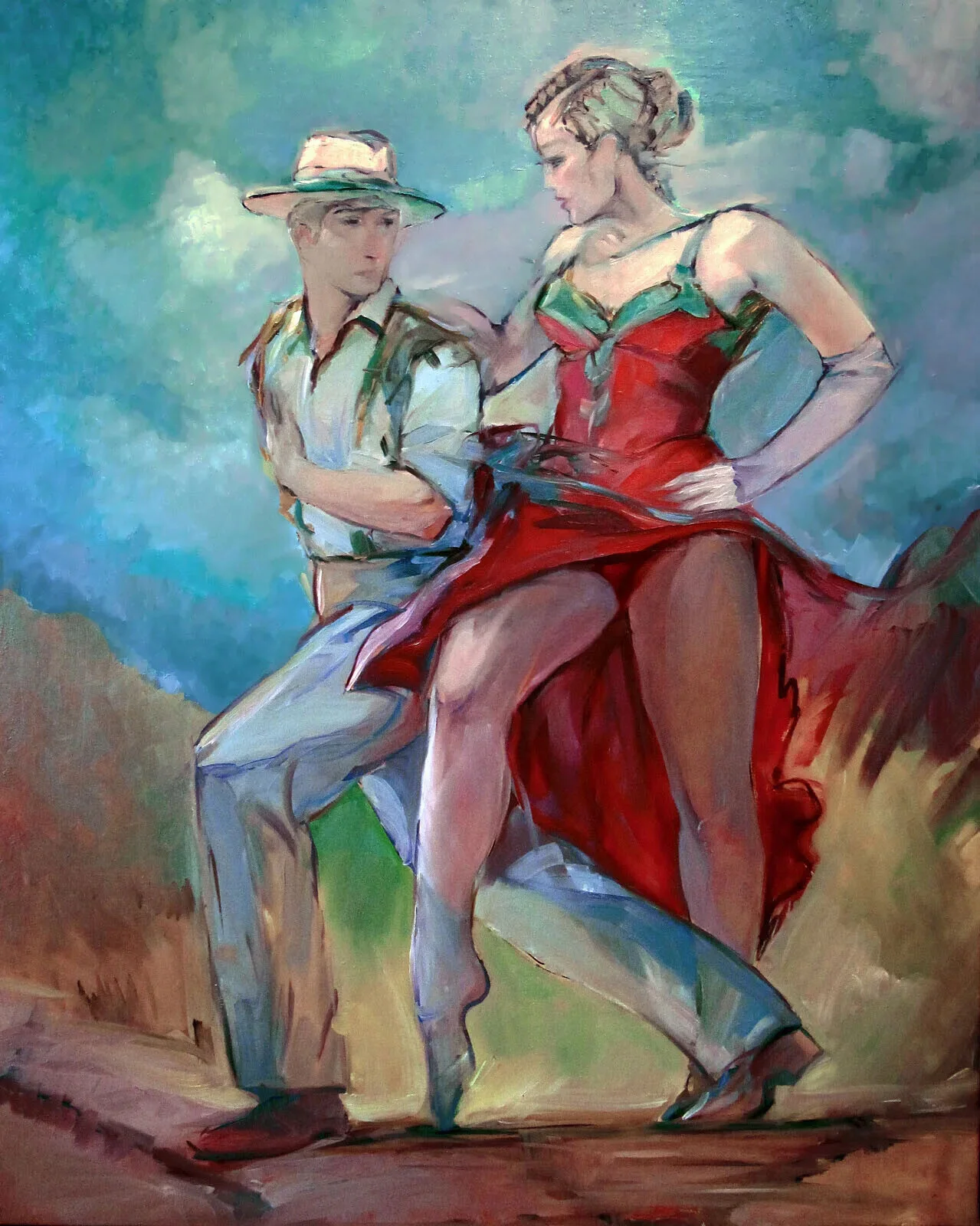 Oljemålning Argentinsk tango av Dimitri Zukov