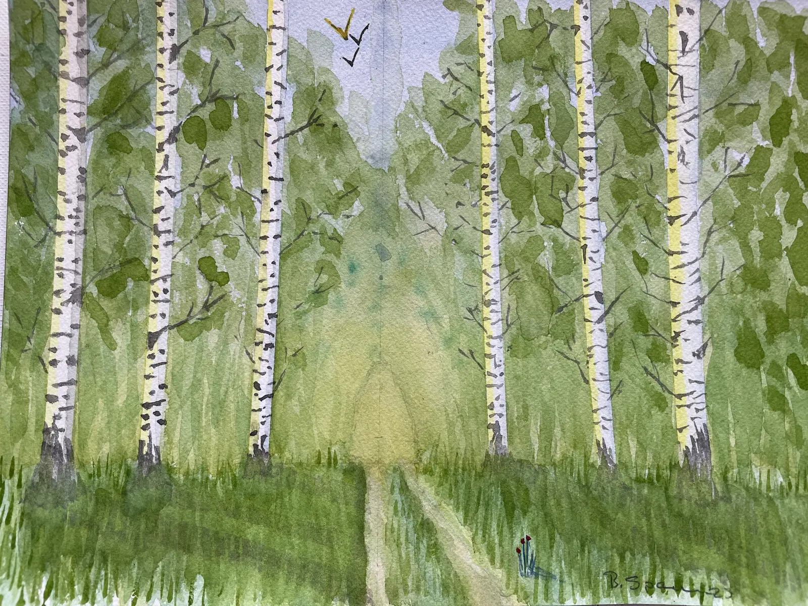 Akvarell Heavens door av Bertil Sparr