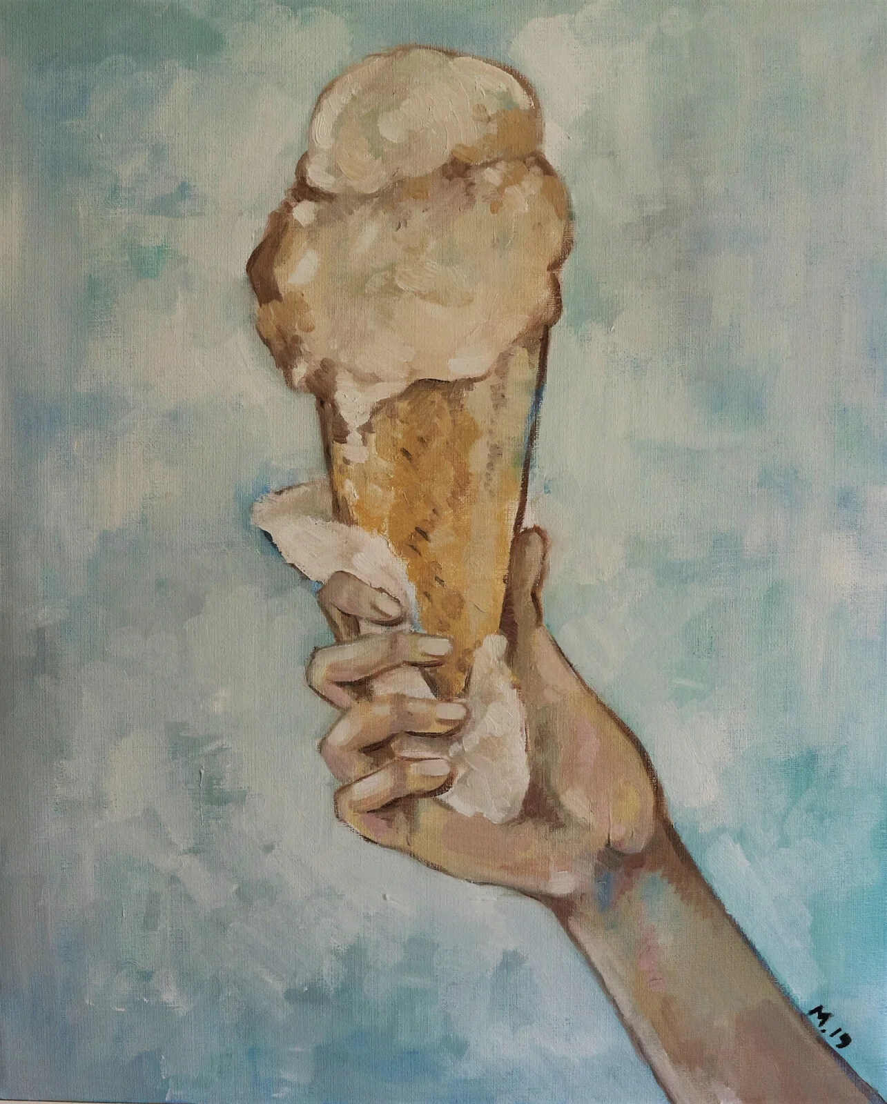 Oljemålning Salt Karamell av Malin Boström