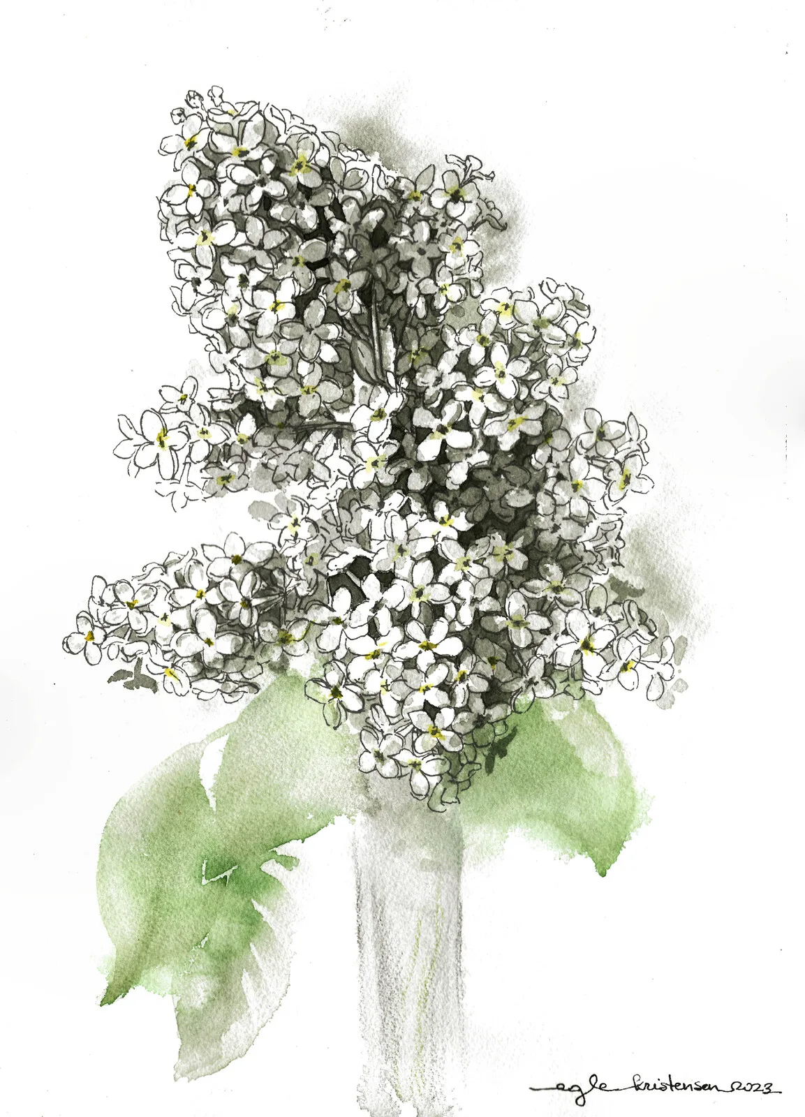 Akvarell Lilacs - Syren av Egle Kristensen