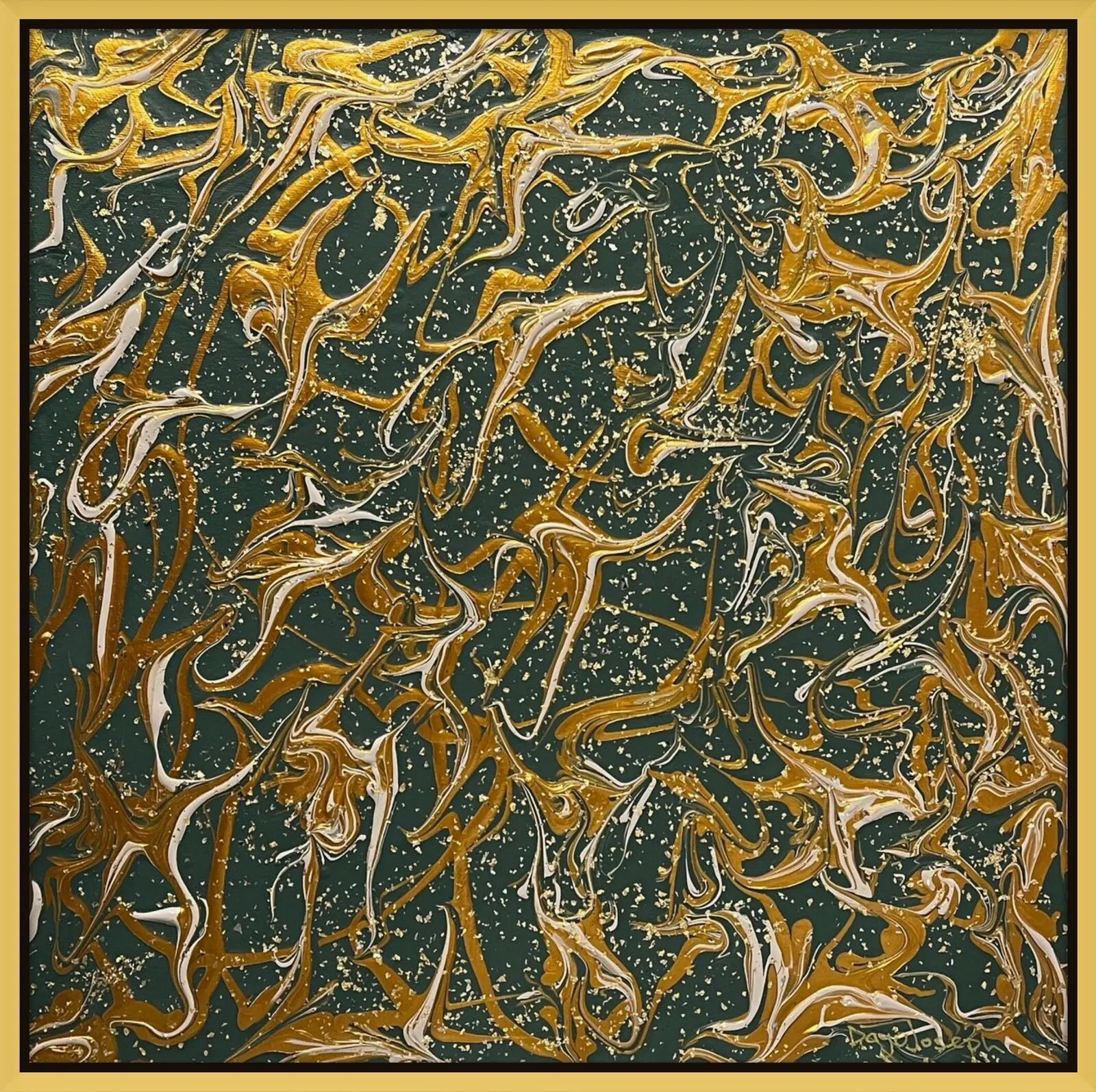 Akrylmålning Emerald Enchantment av Dayo Joseph