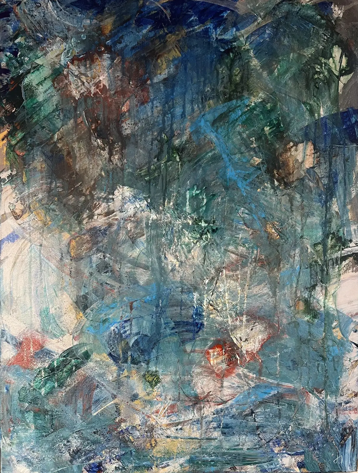 Akrylmålning Free flow av Jenny Jonesjö