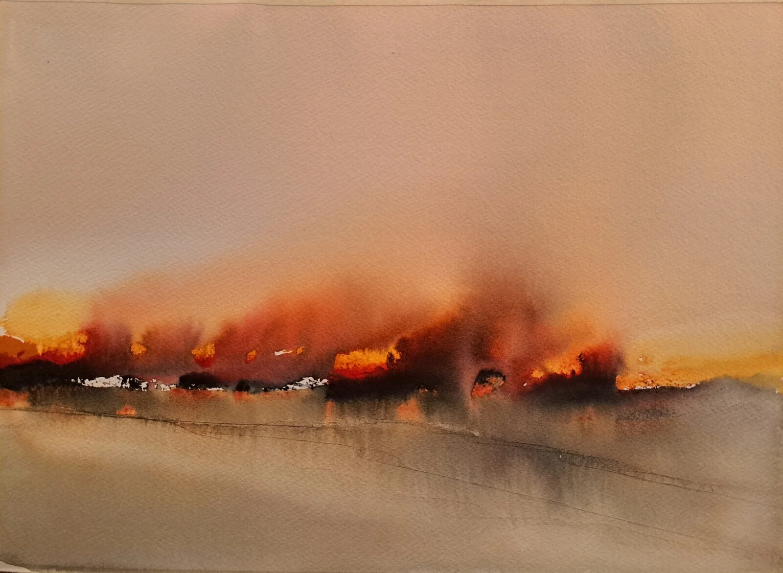 Akvarell Abstract Landscape No 50 av Krister Björklund