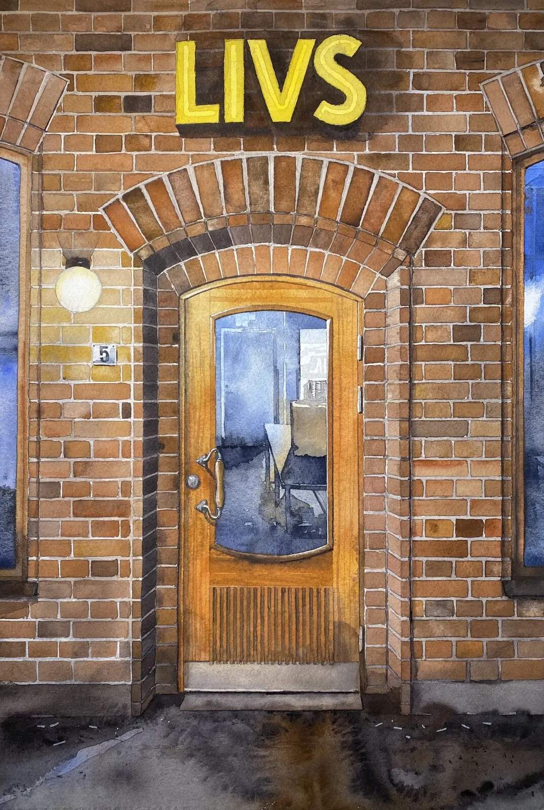 Akvarell Hökarängen, Sweden av Jesper Hörberg