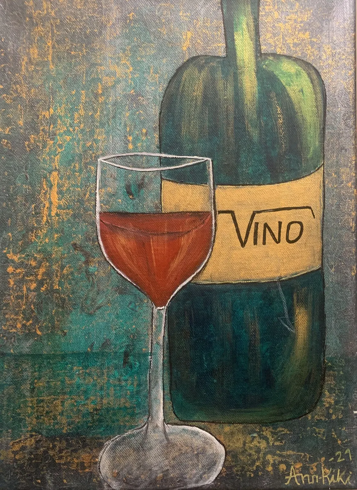 Akrylmålning Vino av Annika Haglind