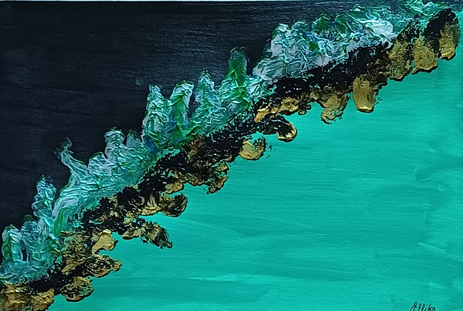 Akrylmålning Coastline av Ellinor Karlsson