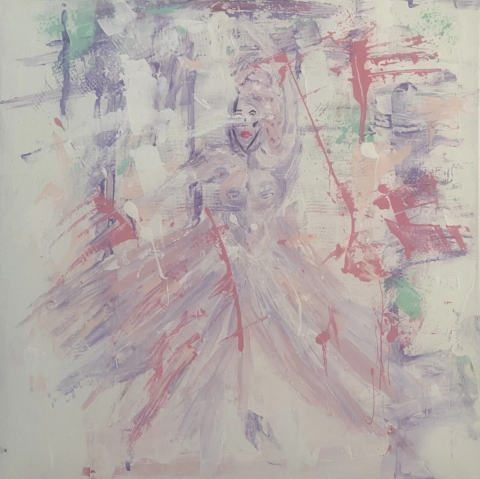 Akrylmålning Chaos and I keep dancing like a f***ing  ballerina av Jasmine Herhold