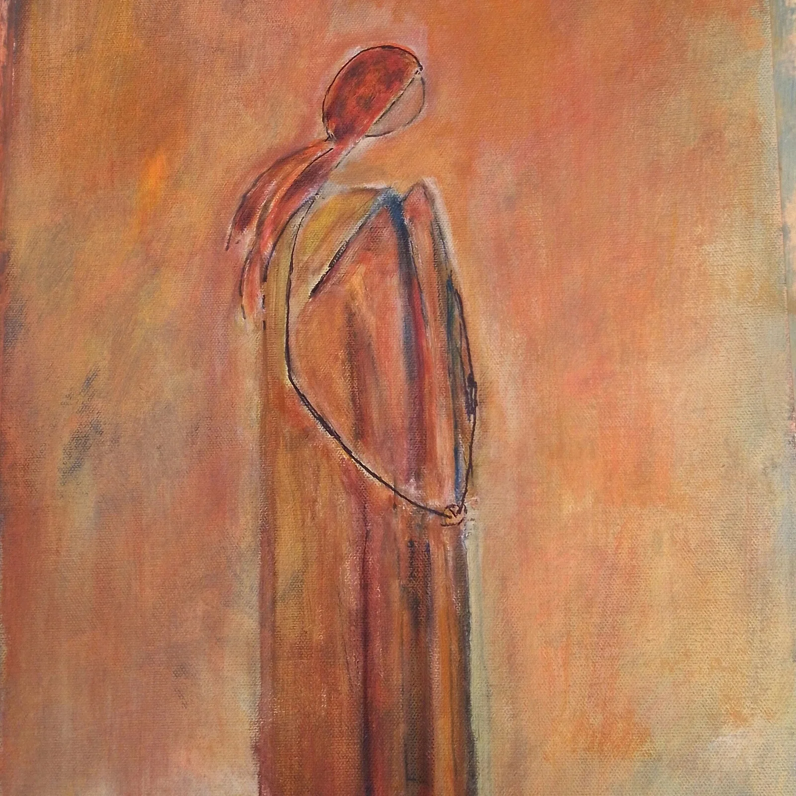 Akrylmålning En stund i ensamhet av Annette Sahlander