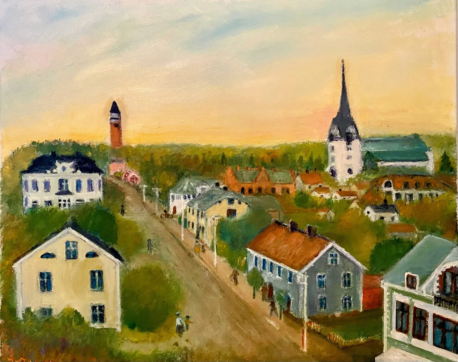 Oljemålning Norr på 1910-20-talet av Jan-Olof Larsson