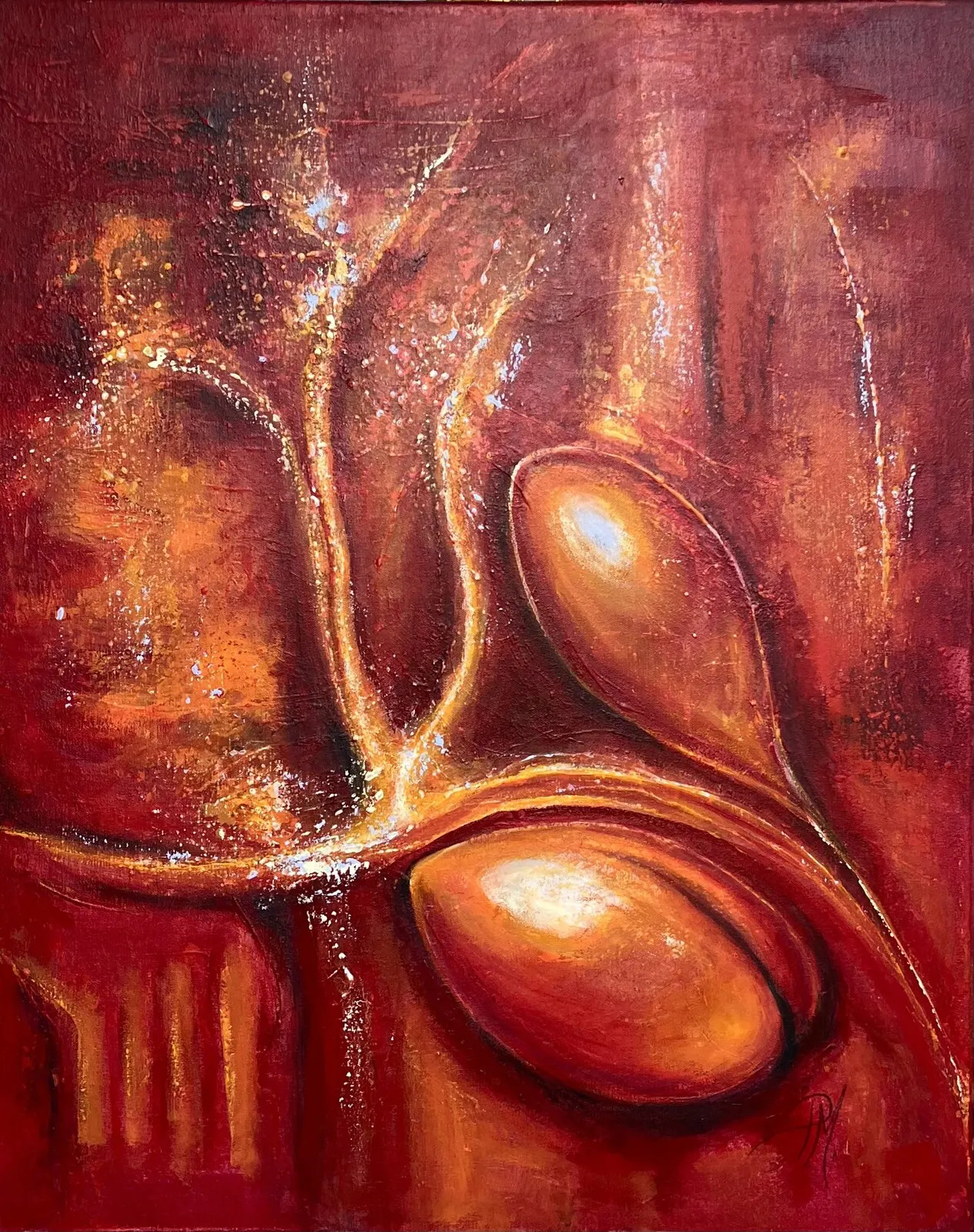 Akrylmålning Vårgrodd av Pirkko Mikkonen