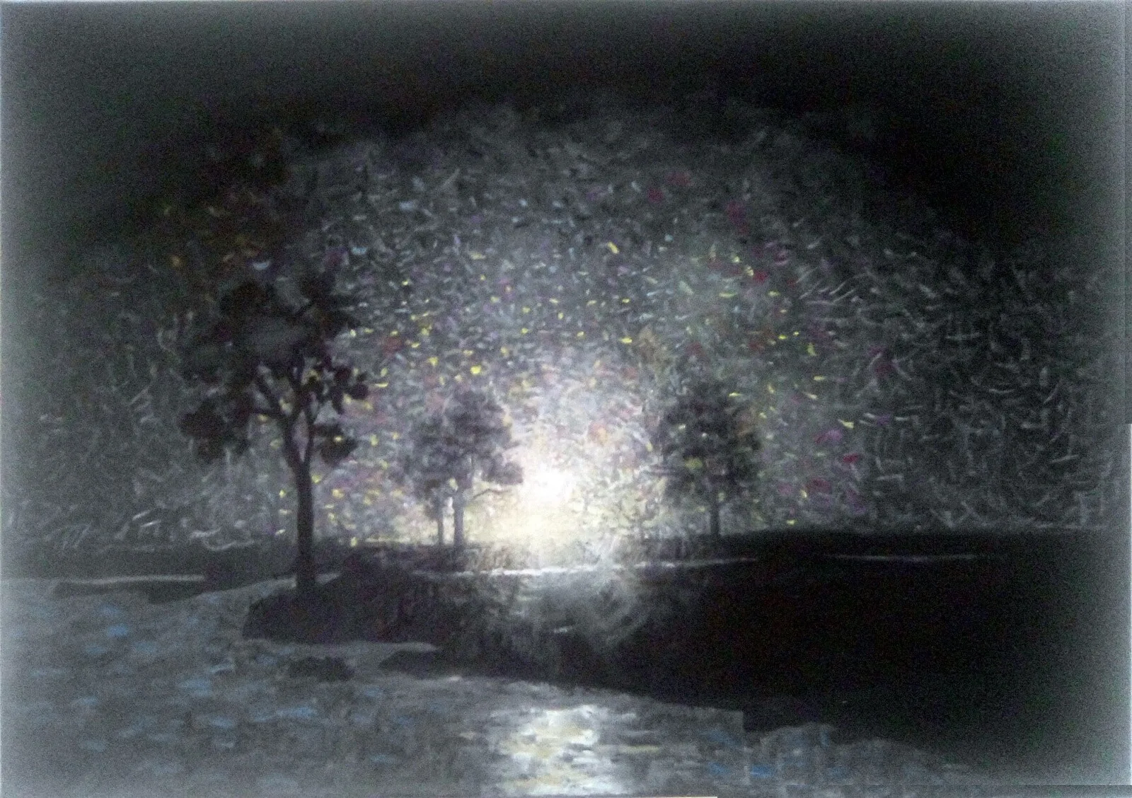 Oljemålning Sol i nedan av Svante Trottestam