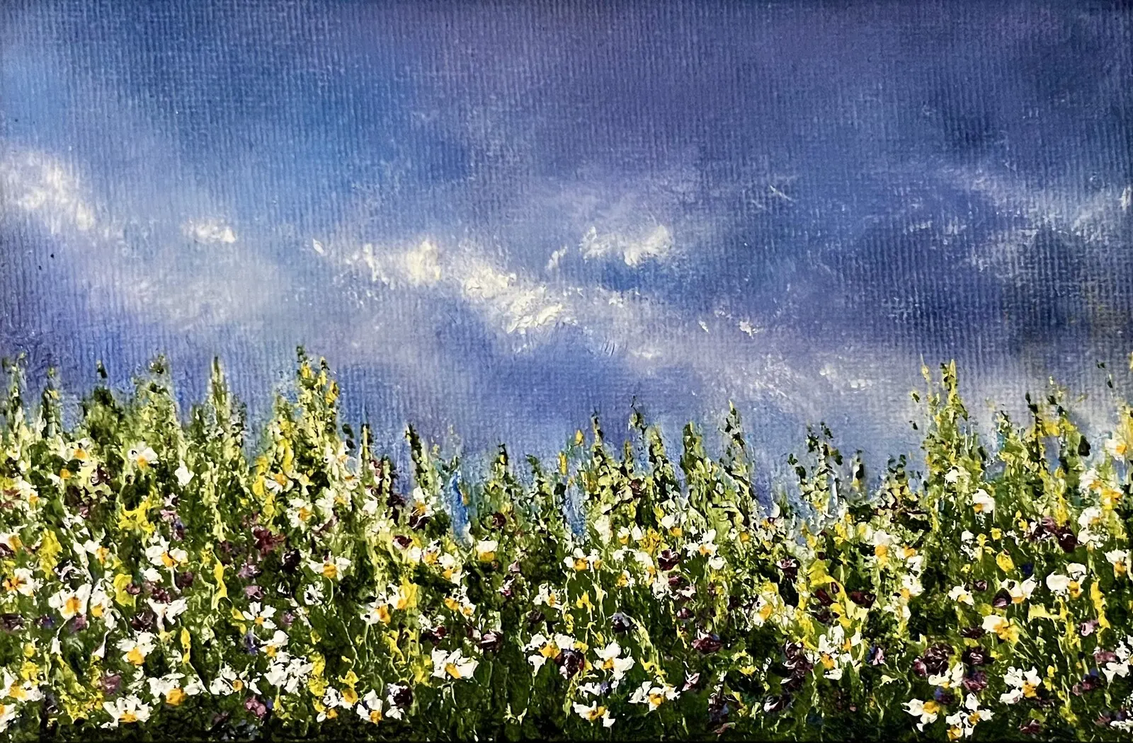 Oljemålning Vilda blommor III av Helen Boreson Holmberg