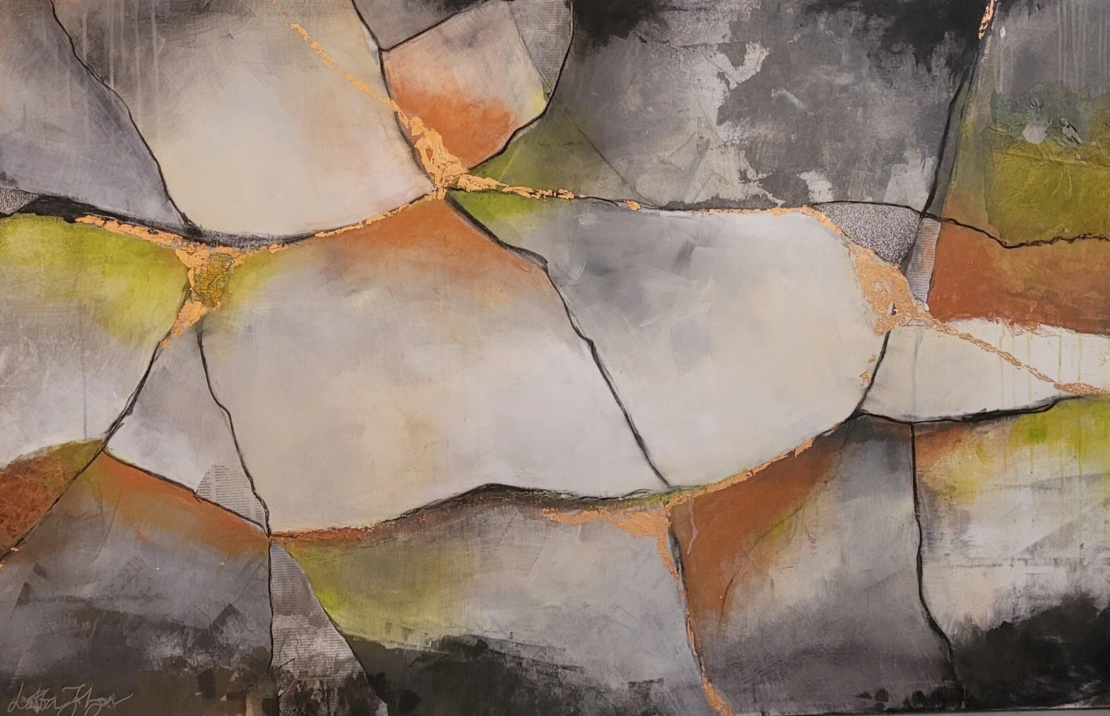 Akrylmålning De fyra elementen: Earth av Lotta Johnzon