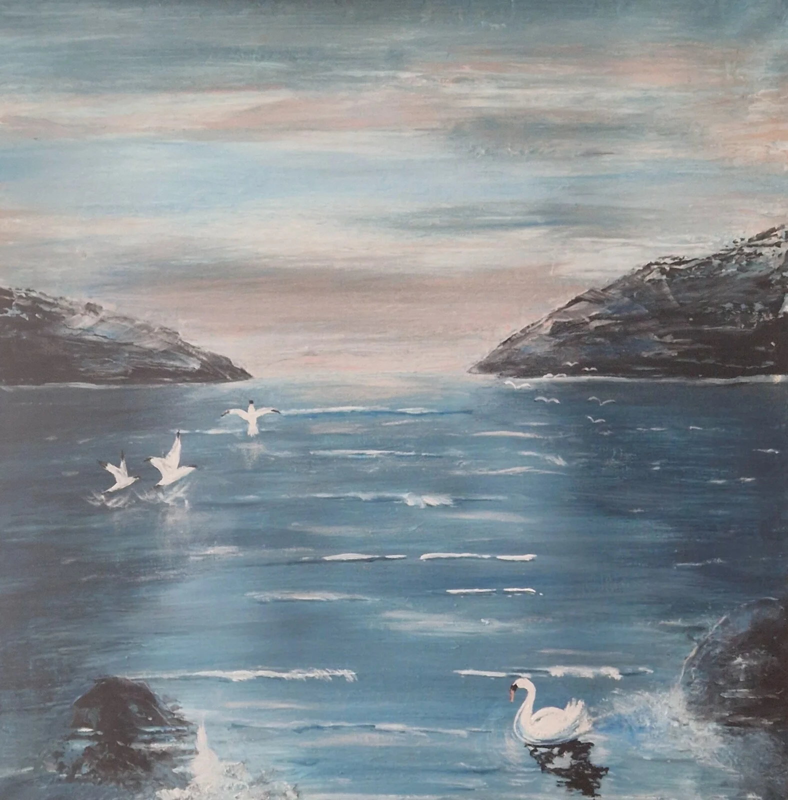 Akrylmålning The ocean av Pia K. Egeriis