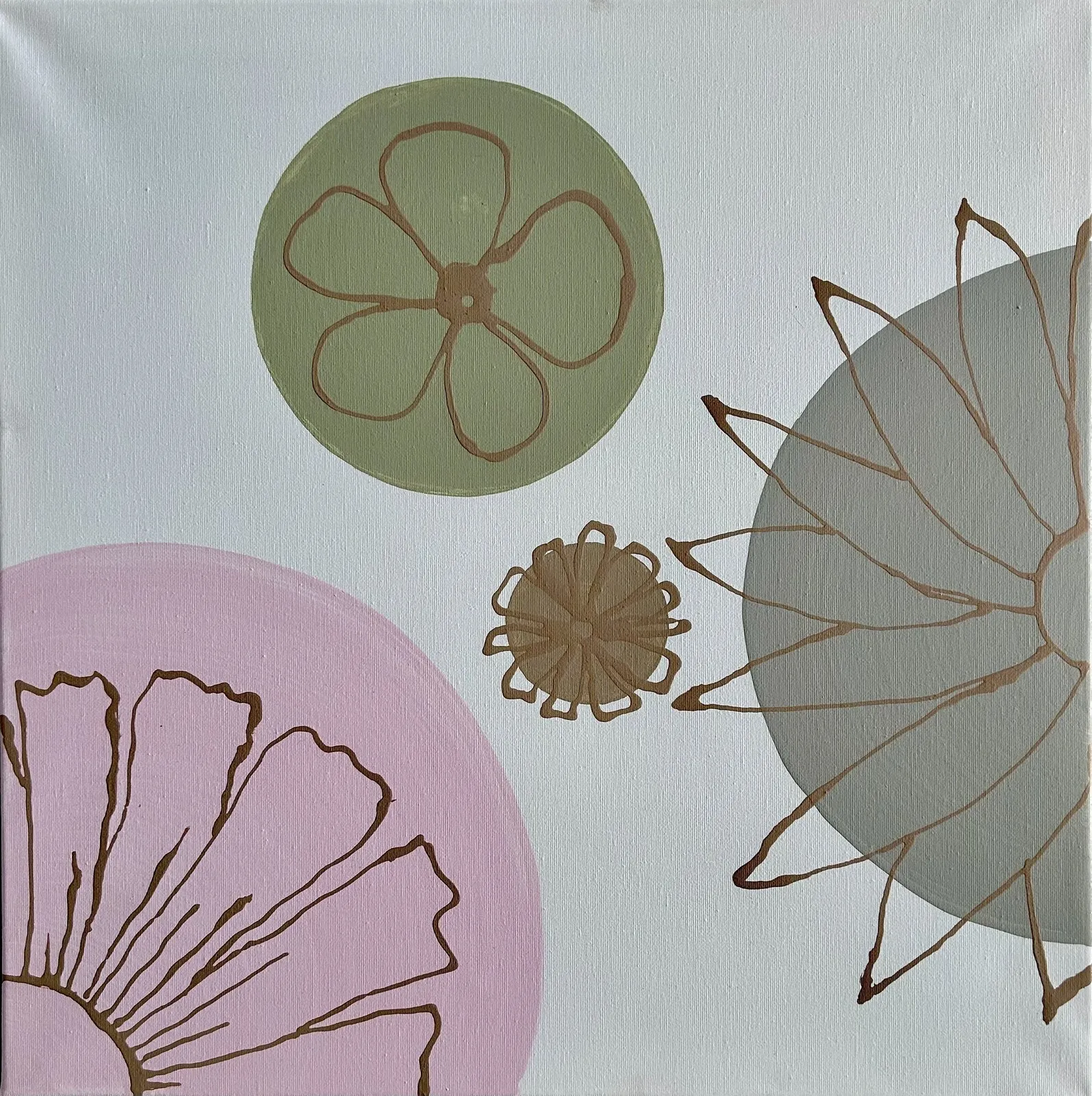 Akrylmålning Blomcirkel1 av Tinis Q