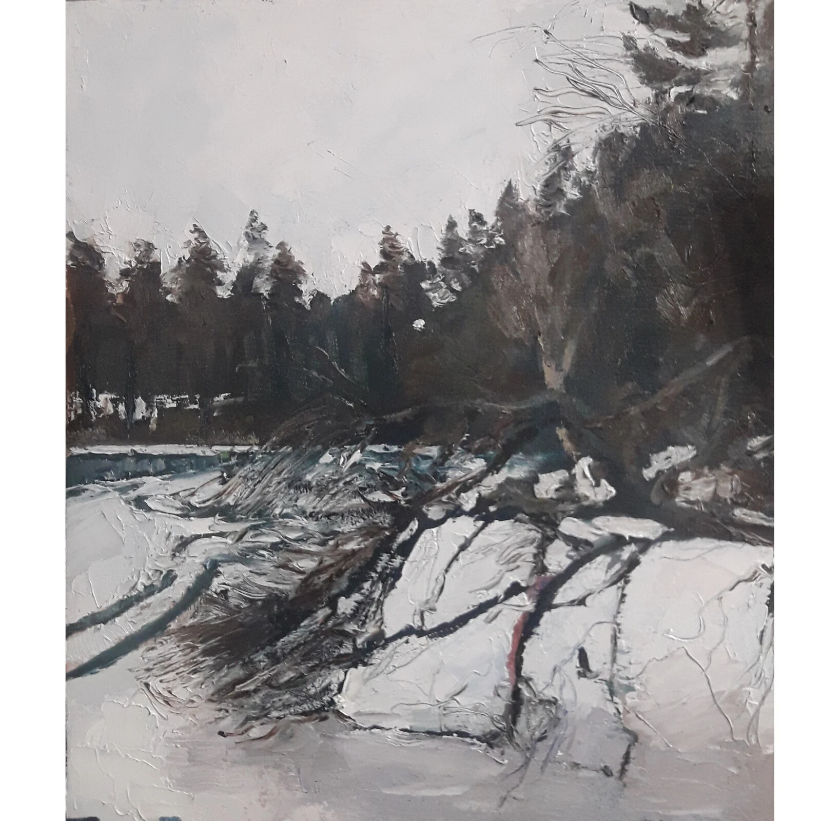 Oljemålning Is på Havsjön av Jimmy Bergman