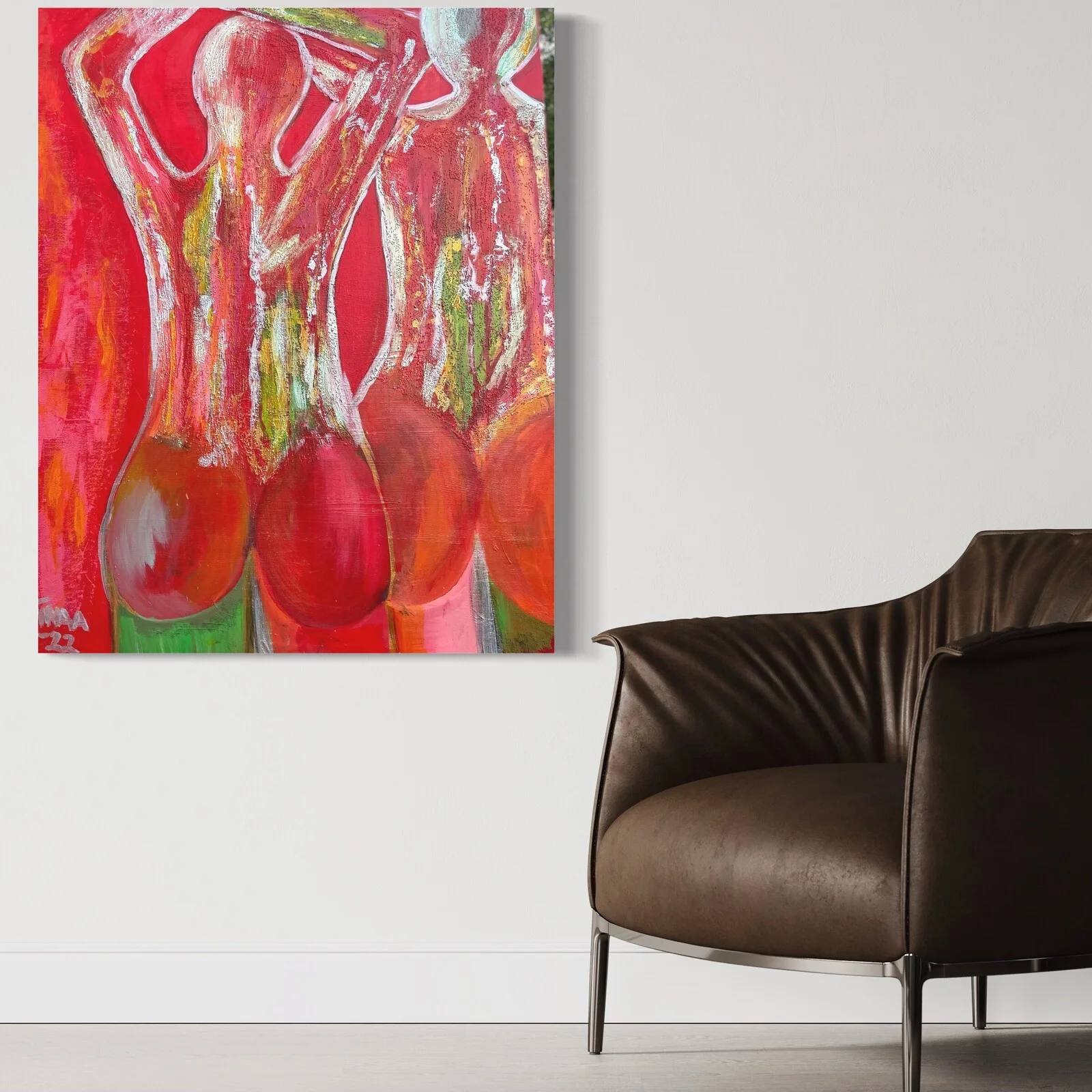 Akrylmålning Twins av Tina A Lidén