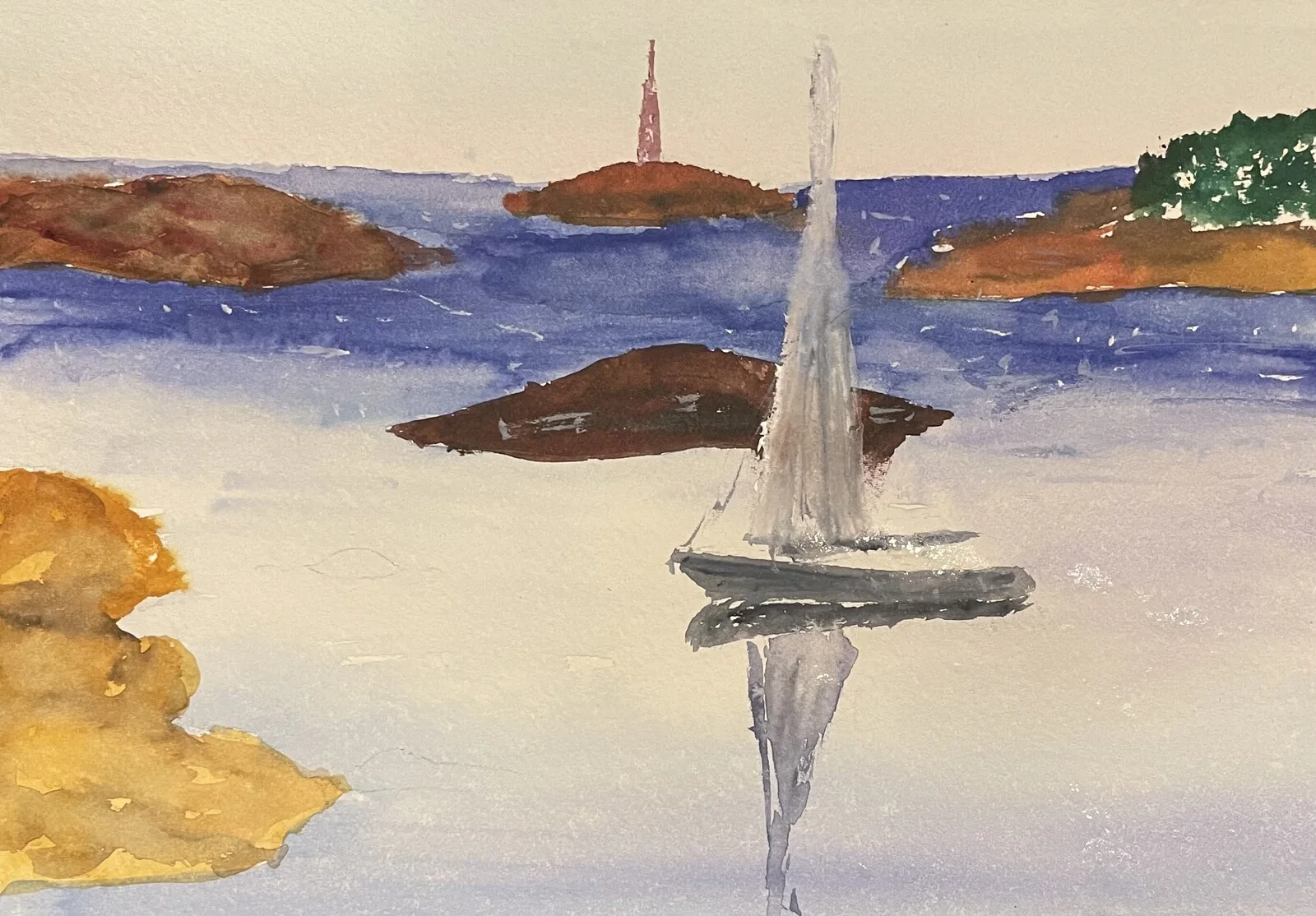 Akvarell Stiltje av Tommy Wretling