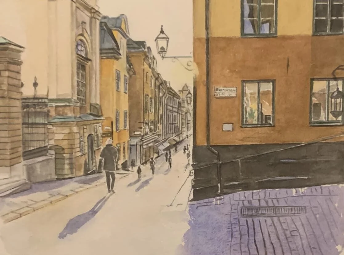 Akvarell Stockholm av Helena Andersson