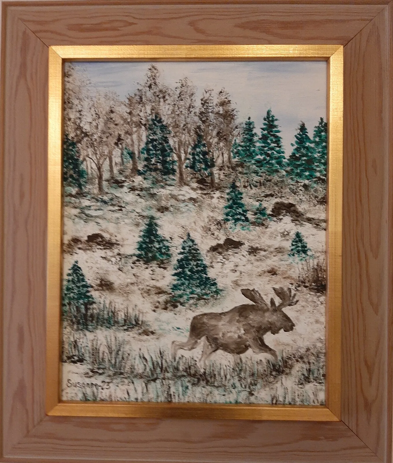 Oljemålning På språng av Susanne Thomee