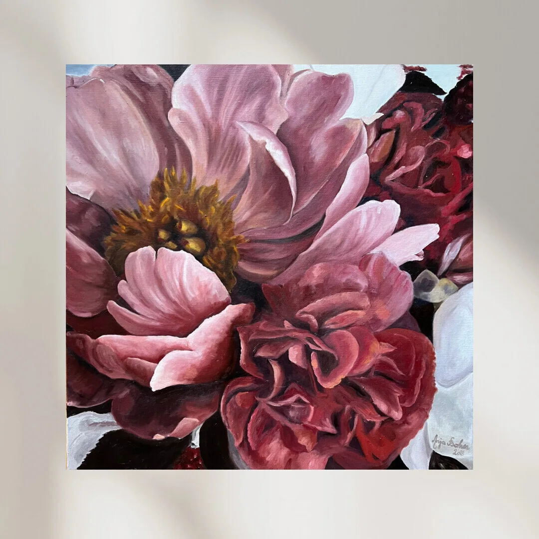 Oljemålning Blommor av Anja Botnen